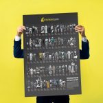Physical humanoid robot poster, darkmode