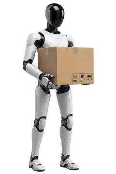 Humanoid carrying a box