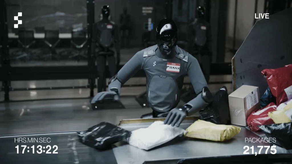 Figure AI humanoid robot stream shows 8 hours of package sorting
