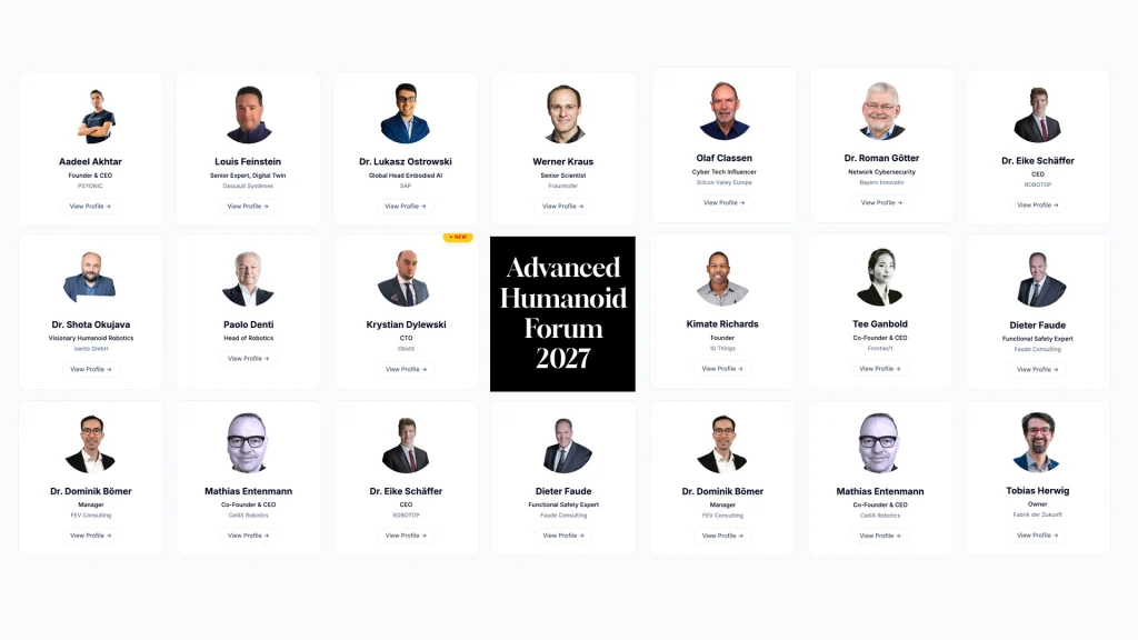 Advanced Humanoid Forum 2027