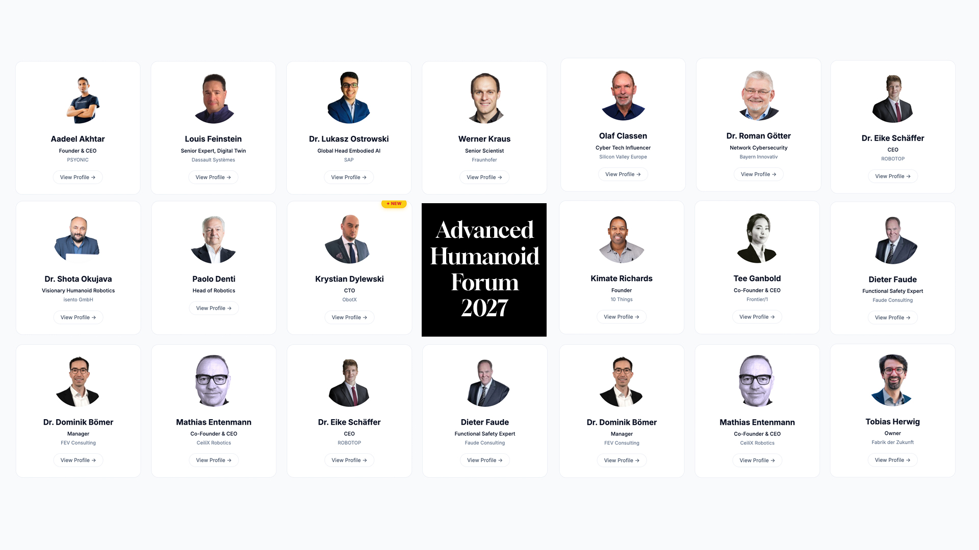 Advanced Humanoid Forum 2027