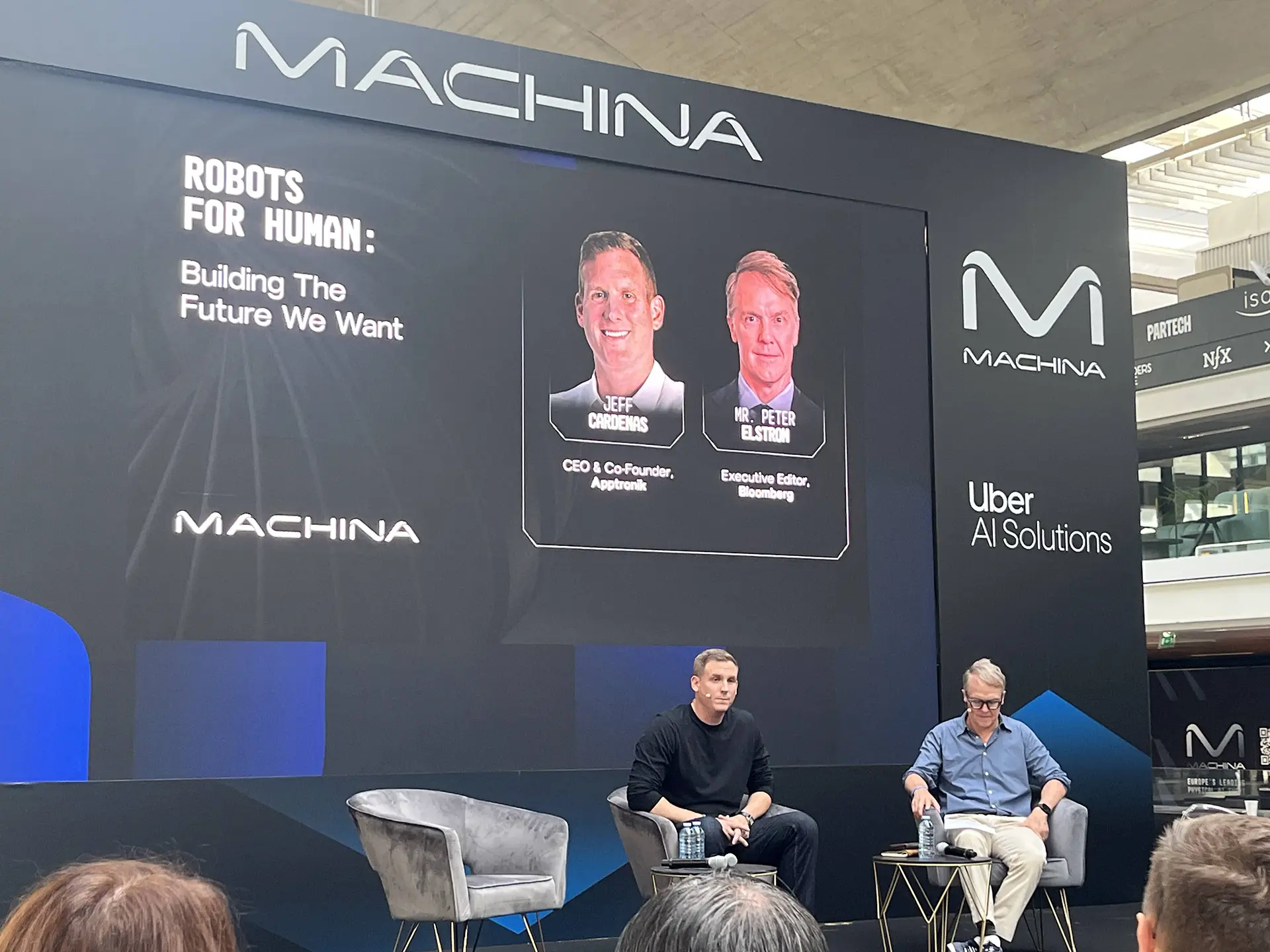 Jeff Cardenas of Apptronik in conversation with Peter Elstrom of Bloomberg at Machina 2026