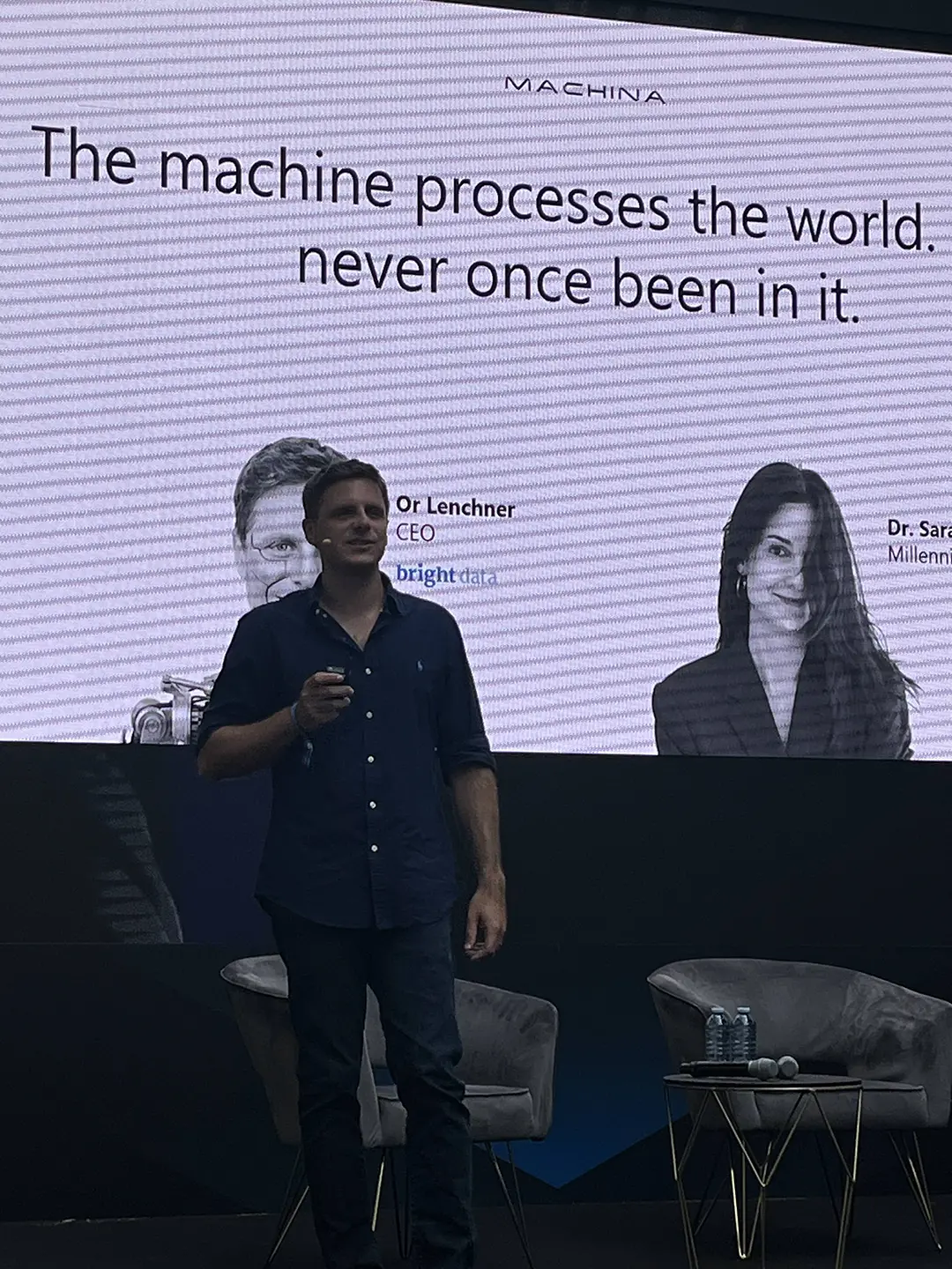 Or Lenchner of Bright Data on stage at Machina 2026