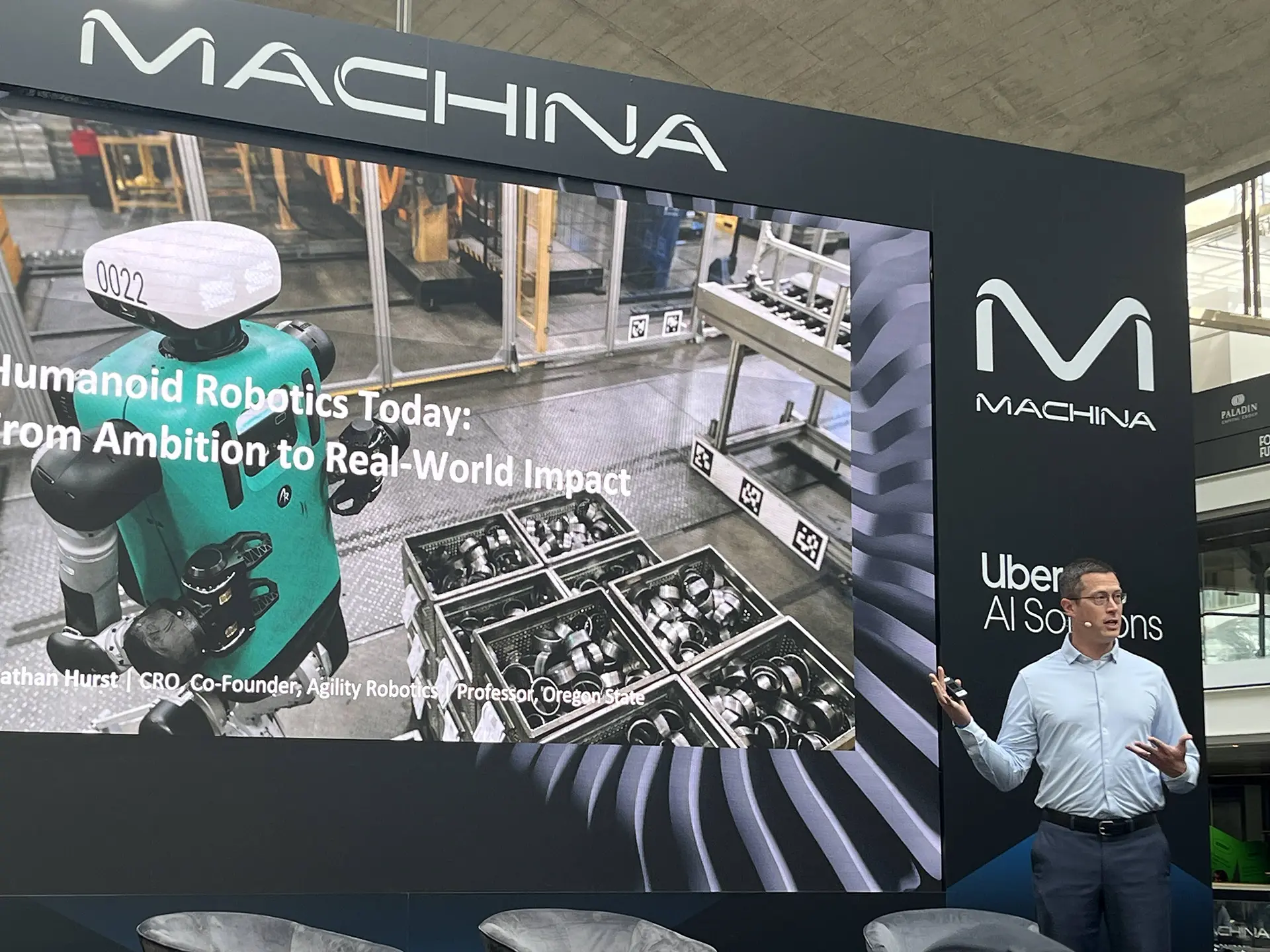 Jonathan Hurst of Agility Robotics presenting Digit at Machina 2026