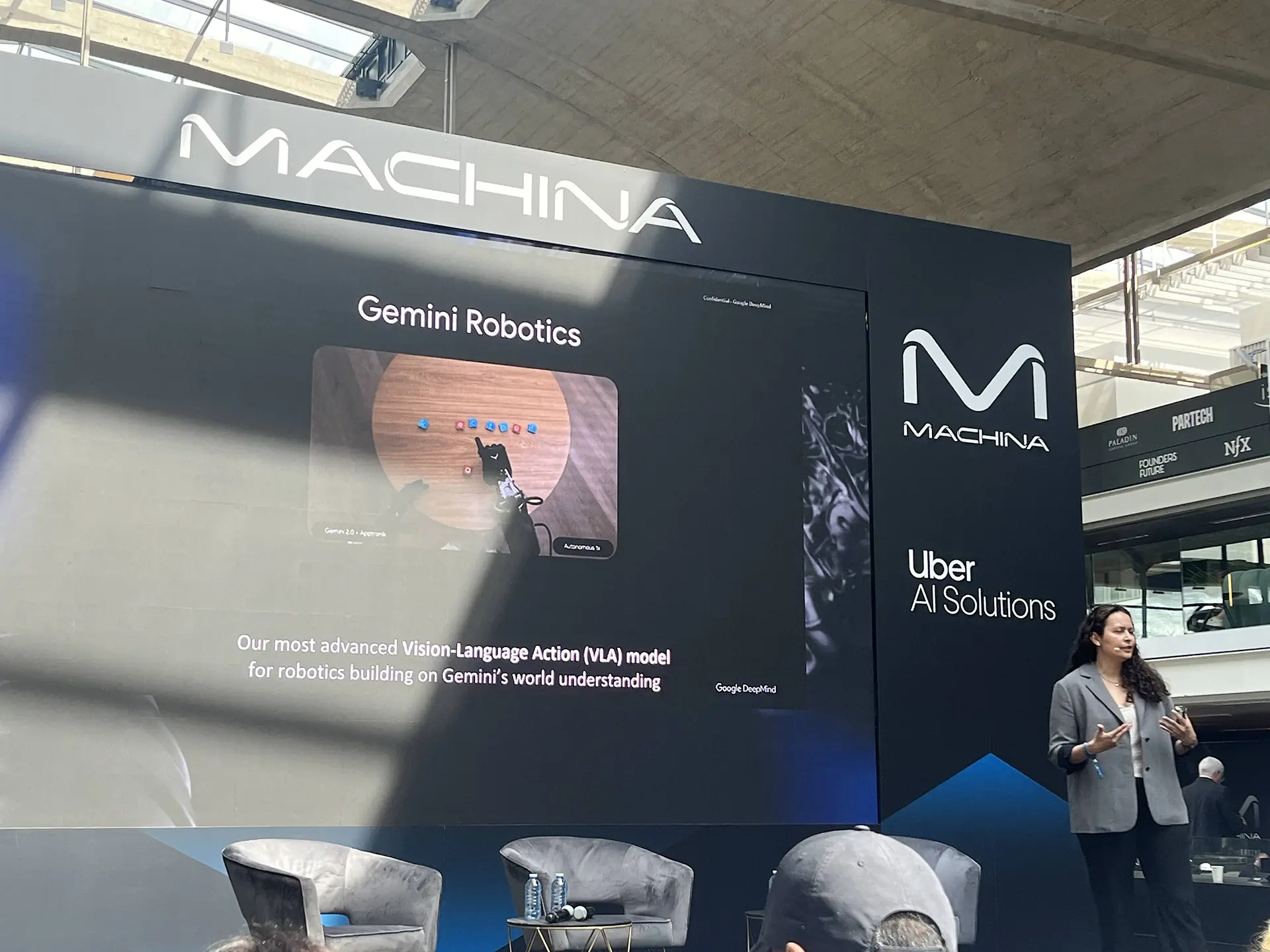 Carolina Parada presenting Gemini Robotics at Machina 2026