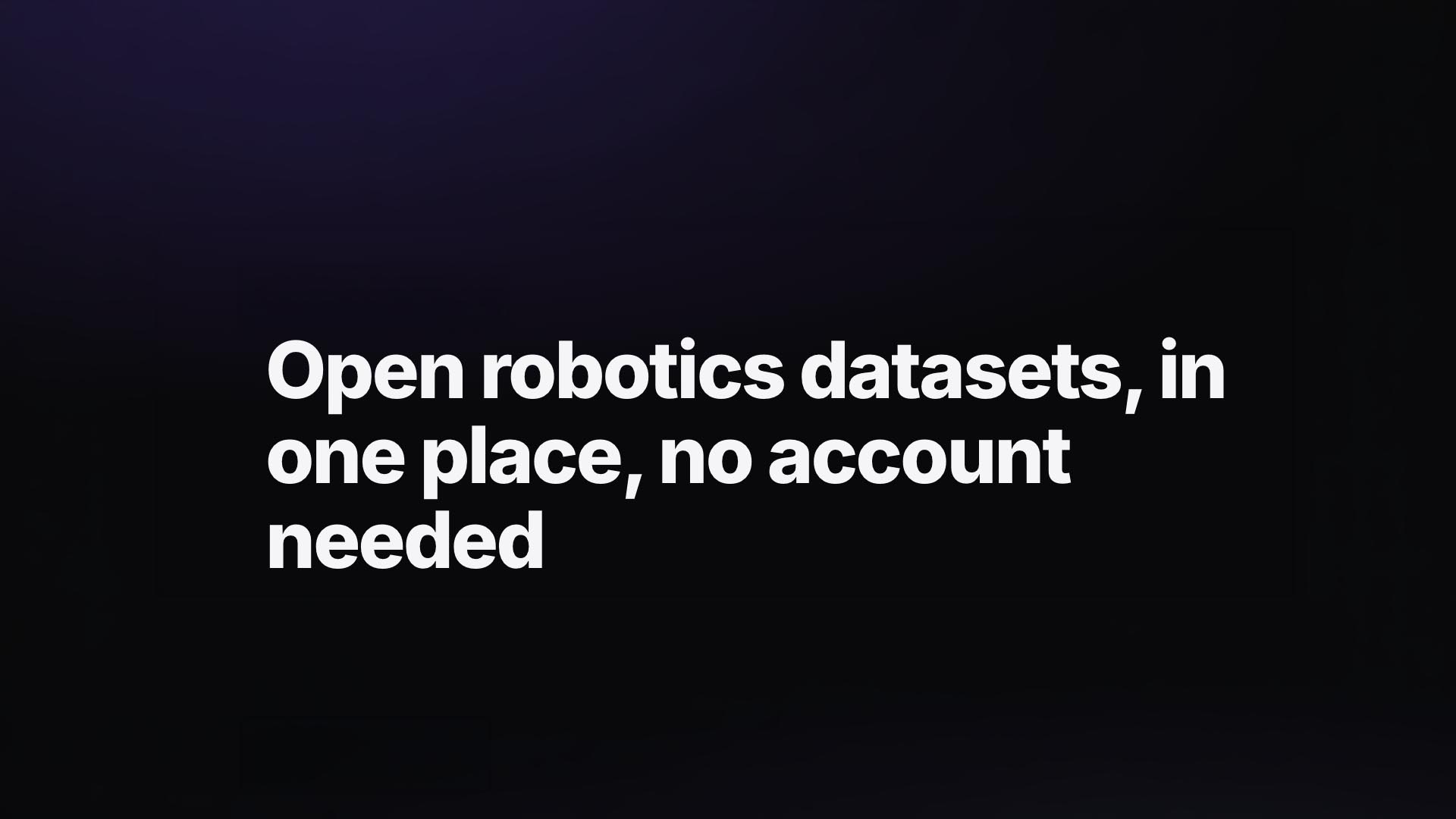 The Kinetic Blocks open data catalogue: dataset cards showing hours, episodes, task, environment, modality, host and licence