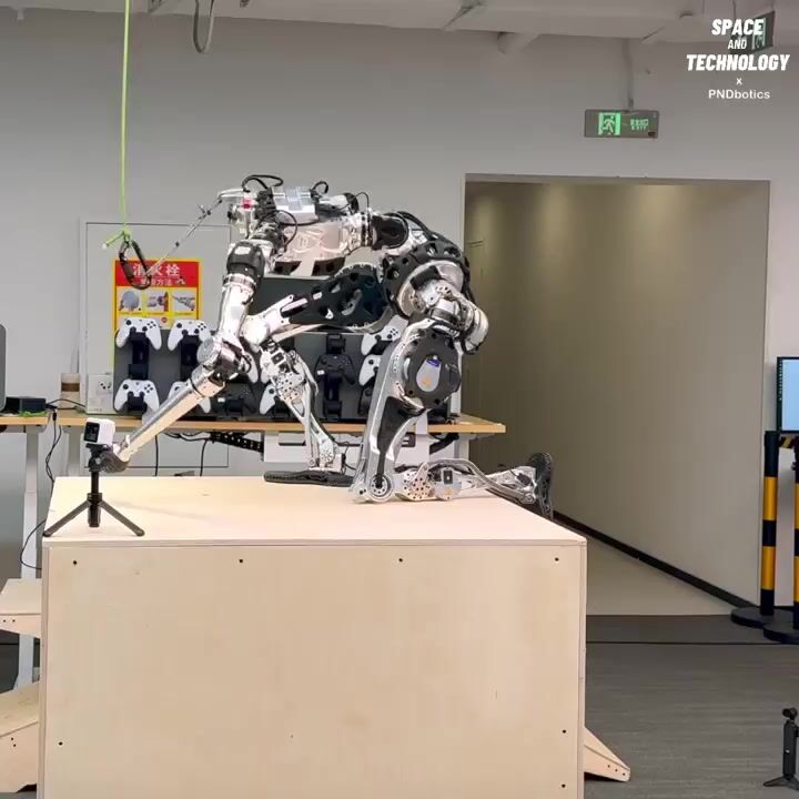 PNDbotics Adam humanoid climbs 1 meter box, post claims