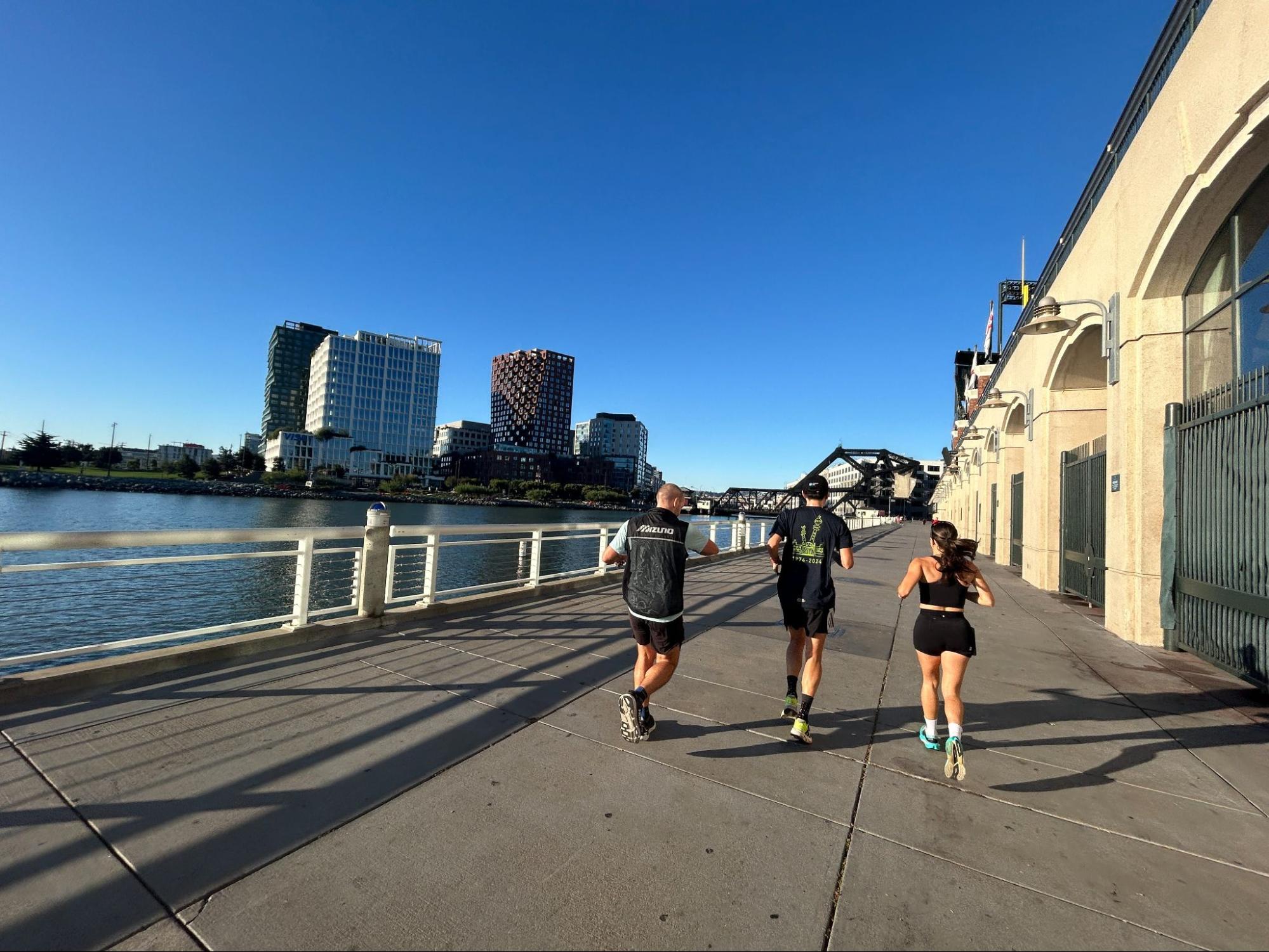 Run from the Ferry Building before the Dealmaker morning run, 7 October.
