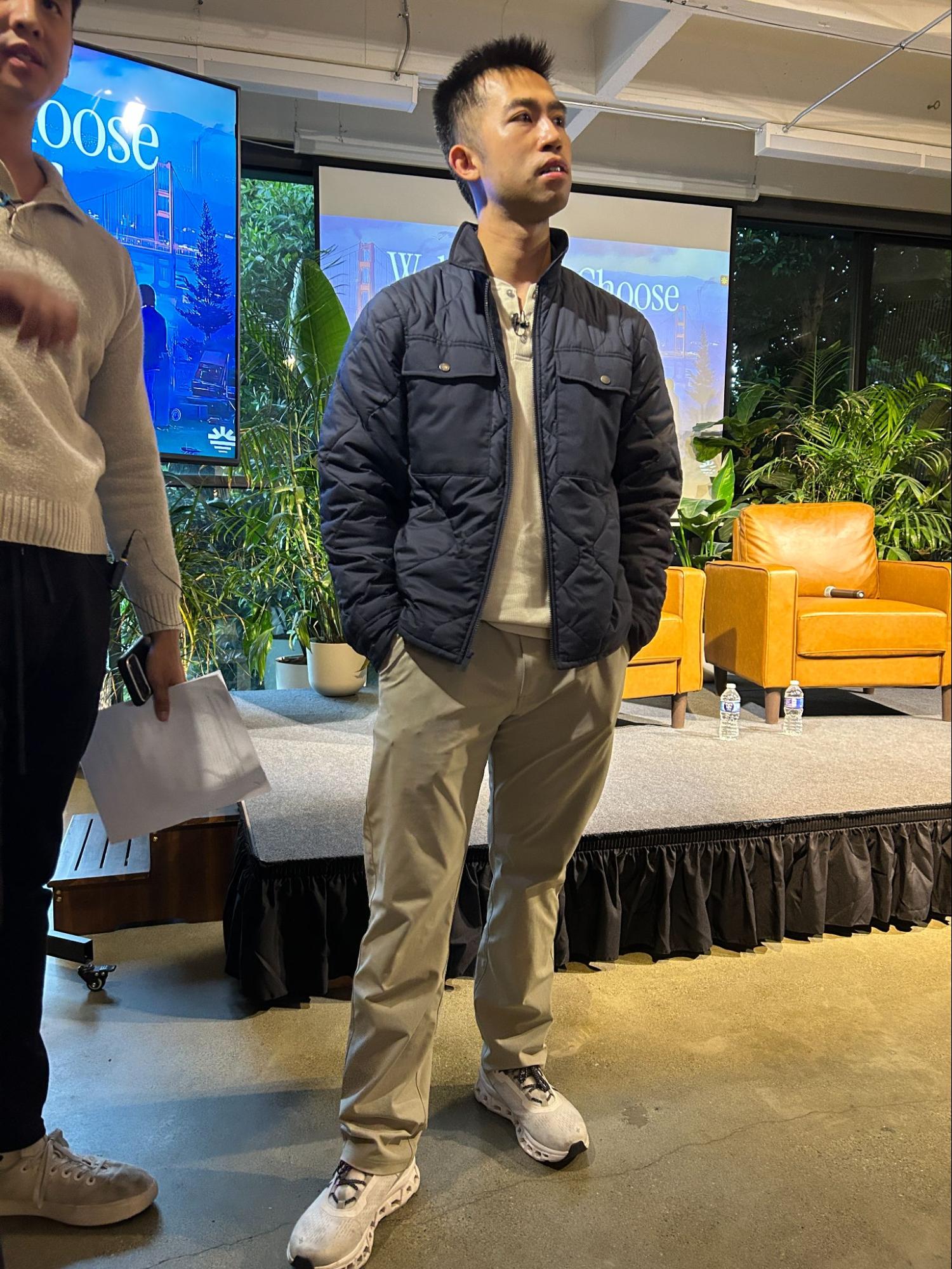 Jason Ma, co-founder and Chief Scientist of Dyna Robotics, at Choose Good Quests, hosted by Savant VC in San Francisco, 8 October.